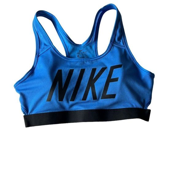 NIKE Women’s DRI-FIT Padded Medium Support Sports Bra, Blue 928983-100, Medium - Picture 3 of 10